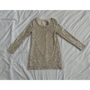 Art Class girls size M (8) gold sequin long sleeved dress